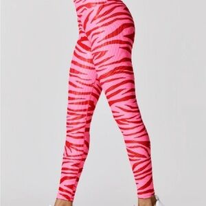 Wilo The Label Pink Zebra Print Leggings